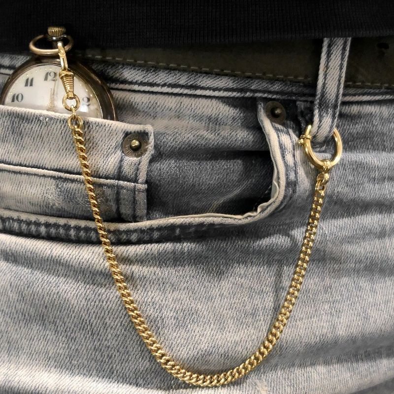 Image 2 of Vintage gold watch chain; Chatelaine (for a pocket watch).