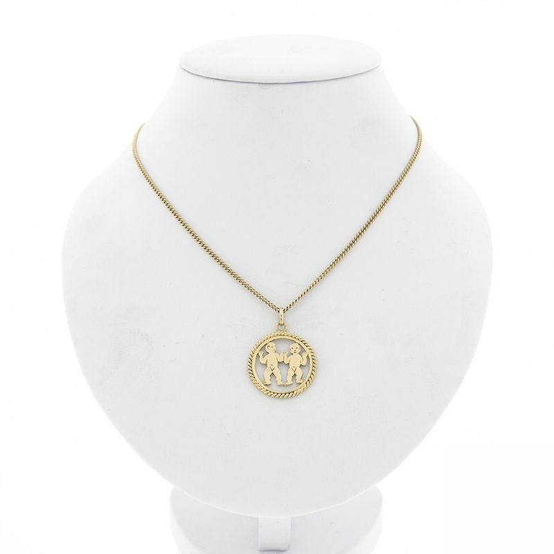 Image 3 of Gold pendant of the Gemini zodiac sign | Fabiola