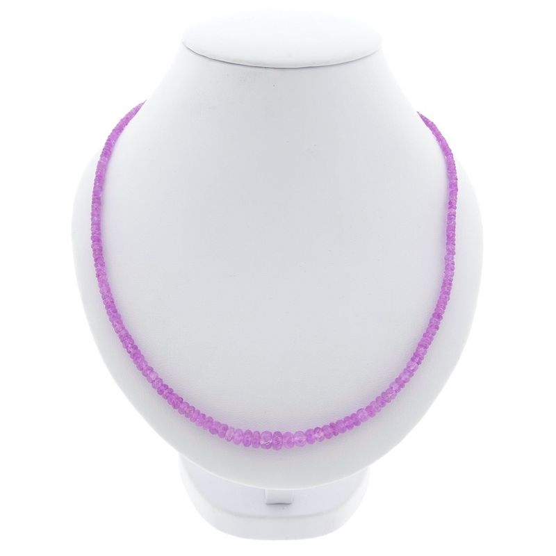 Image 1 of 9K Pink Sapphire Bead Necklace | 46cm