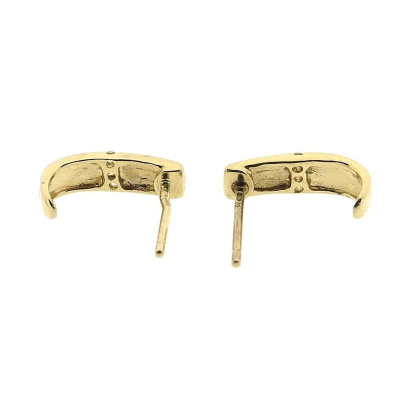 Image 8 of Bicolor gold stud earrings with zirconia