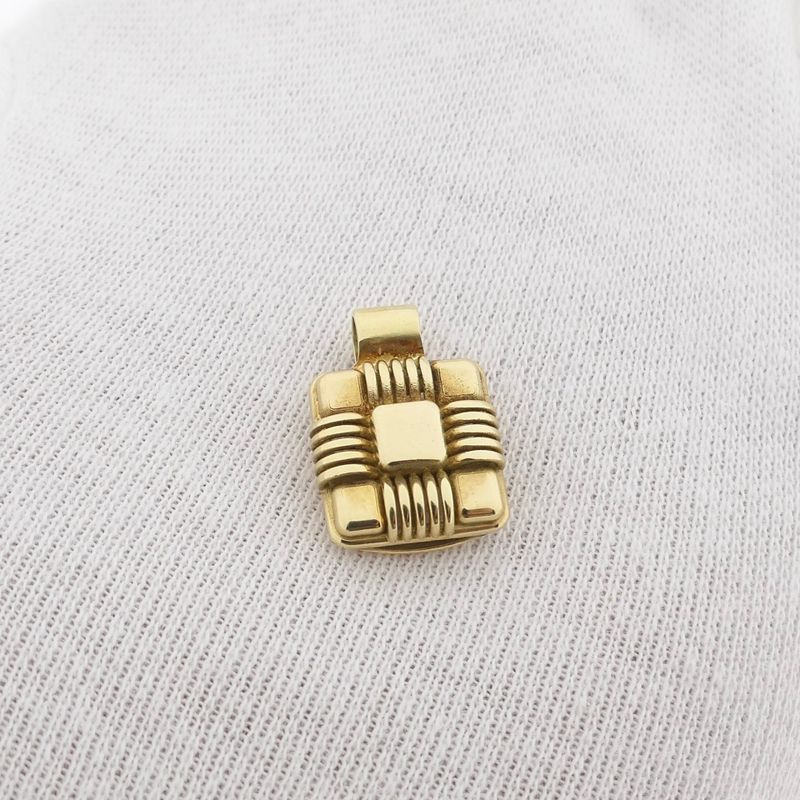 Image 9 of Vintage gold square pendant with pattern