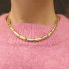 Image 7 of Two-tone gold matte link necklace