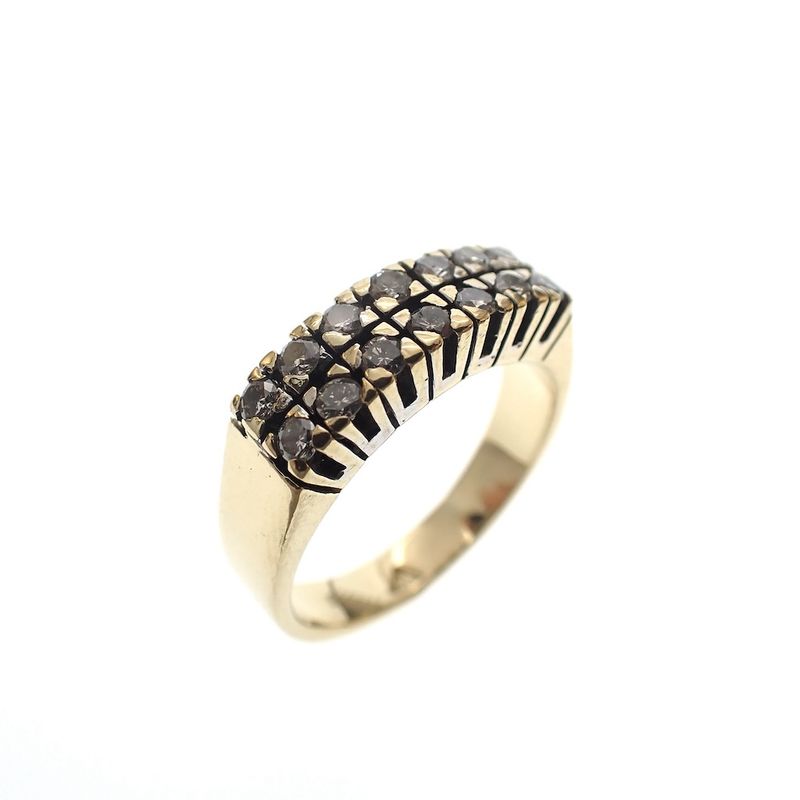Image 1 of Two-tone gold ring with diamonds; 0.49 ct.