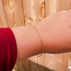 Image 4 of Gold thin anchor link bracelet | 18.5 cm