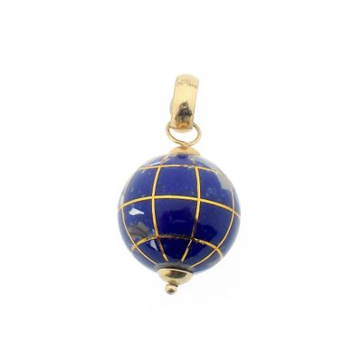 18 carat gold globe pendant with enamel Image 1 of 18 carat gold globe pendant with enamel