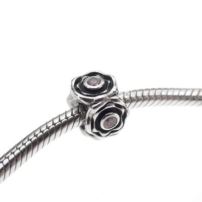 Image 2 of Pandora charm; Silver; Pink Topaz