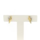 Image 2 of Bicolor gold stud earrings with diamond; 0.01 ct.