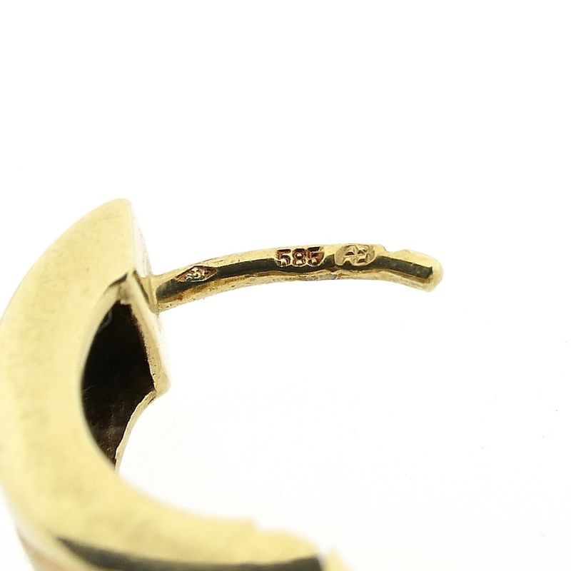 Image 6 of Gold matted hinged hoop earrings.
