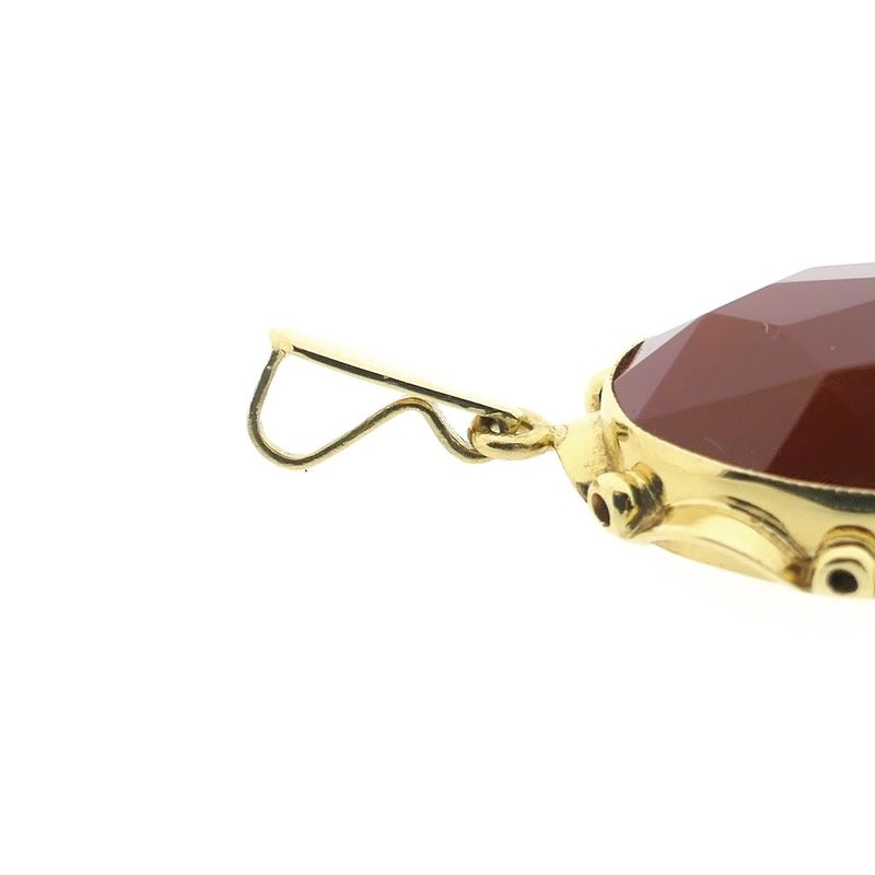 Image 4 of Vintage gold pendant with carnelian