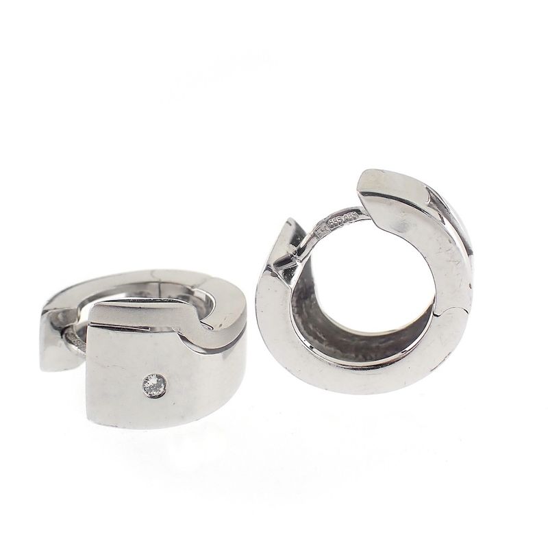 Image 5 of White gold earrings with diamond | Ø 14.0 mm