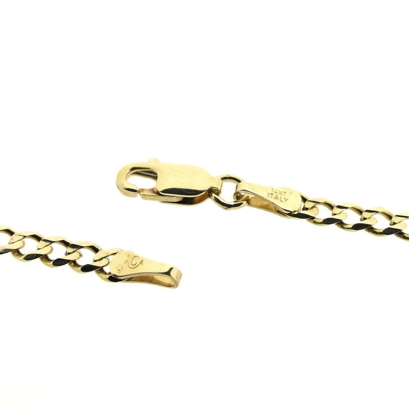 Image 3 of Gold flat gourmet link chain | 46.5 cm
