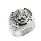 Image 1 of Silver men's ring | Cannabis leaf