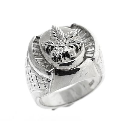 Silver men's ring | Cannabis leaf Image 1 of Silver men's ring | Cannabis leaf