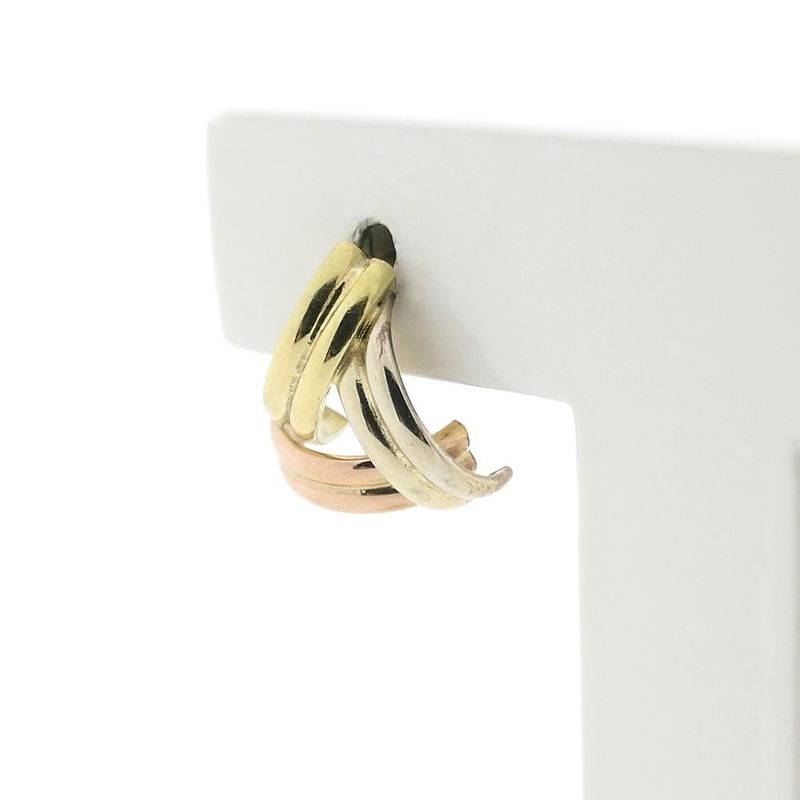 Image 2 of Tricolor gold stud earrings