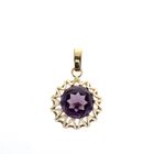 Image 1 of Gold pendant with large amethyst