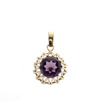 Gold pendant with large amethyst