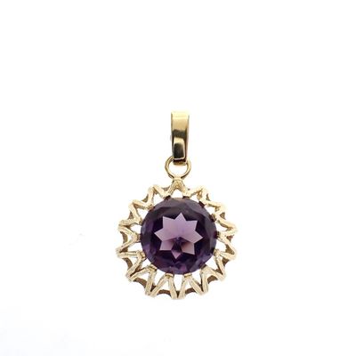 Gold pendant with large amethyst Image 1 of Gold pendant with large amethyst