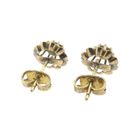 Image 9 of Gold floral stud earrings with diamond; 0.20 ct. | Vintage
