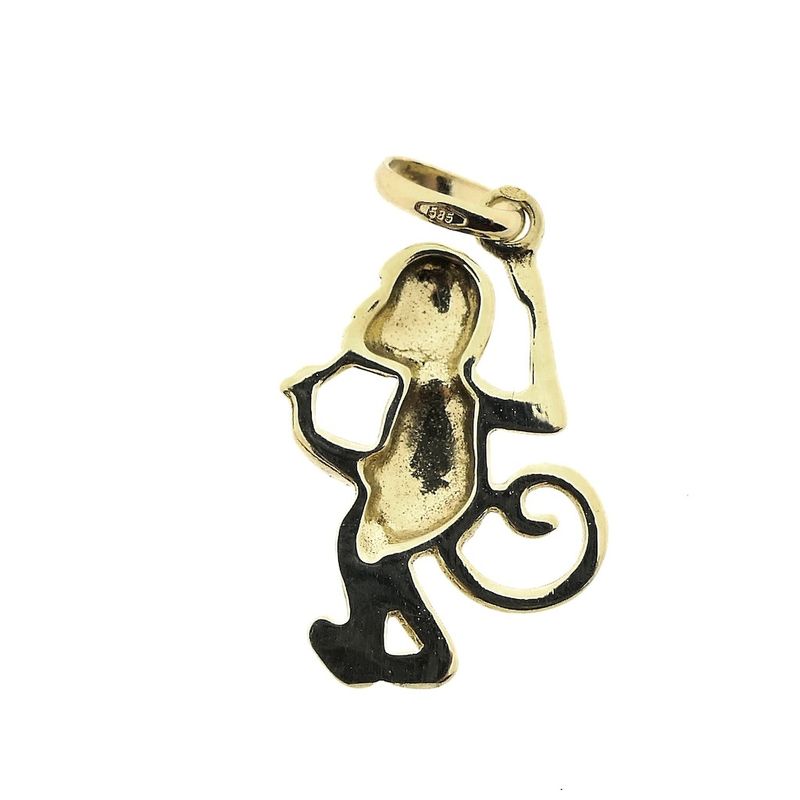 Image 7 of Gold pendant of a monkey with banana