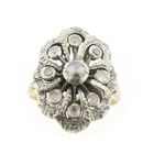 Image 3 of Victorian gold ring with rose-cut diamonds; approx. 0.40 ct.