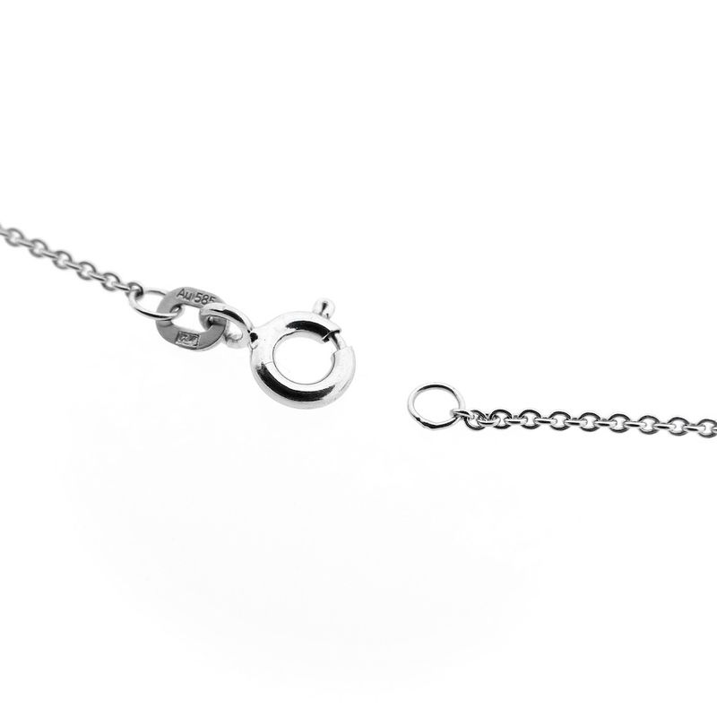 Image 3 of White gold thin anchor link necklace | 42 cm