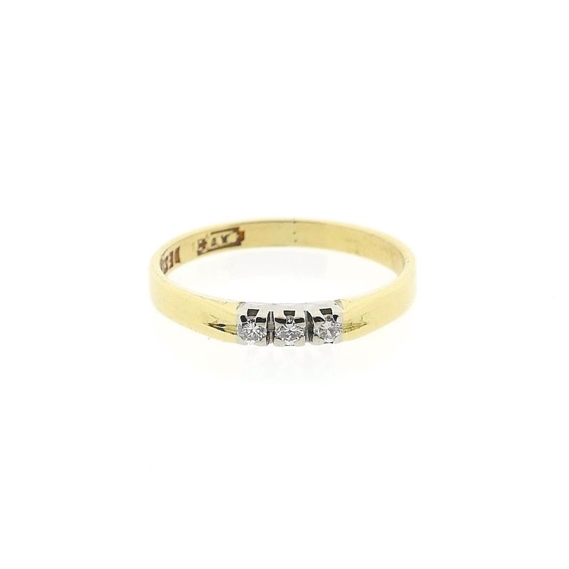 Image 3 of Gold ring with diamonds; 0.075 ct.