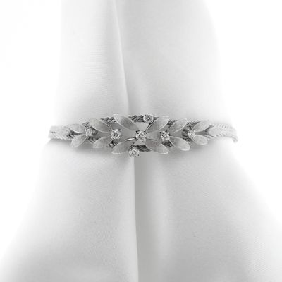 Image 2 of White gold link bracelet with diamond; 0.35 ct.