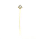 Image 1 of Two-tone lapel pin, tie pin with diamond | 0.16 ct.