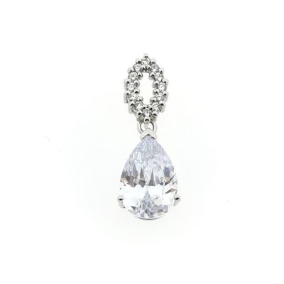 Silver pendant with zirconia stones. Image 1 of Silver pendant with zirconia stones.