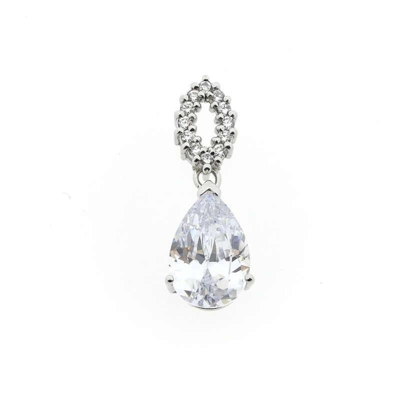 Image 1 of Silver pendant with zirconia stones.