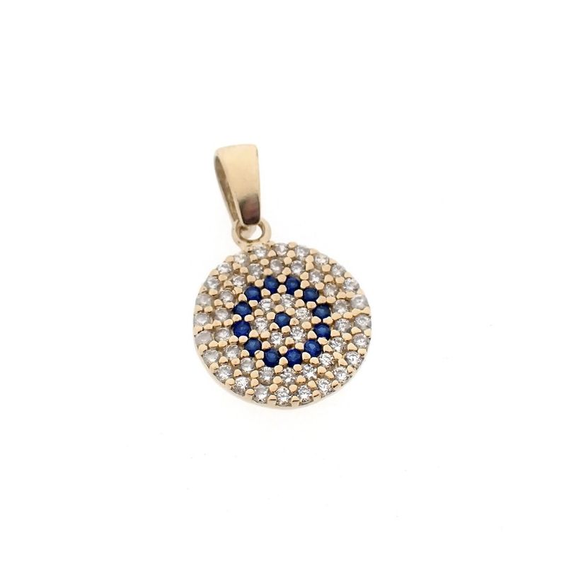 Image 3 of Gold pendant with zirconia and sapphire