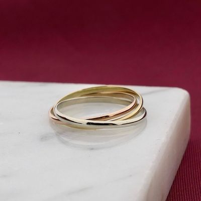 Image 2 of Tricolor Gold Trinity Ring