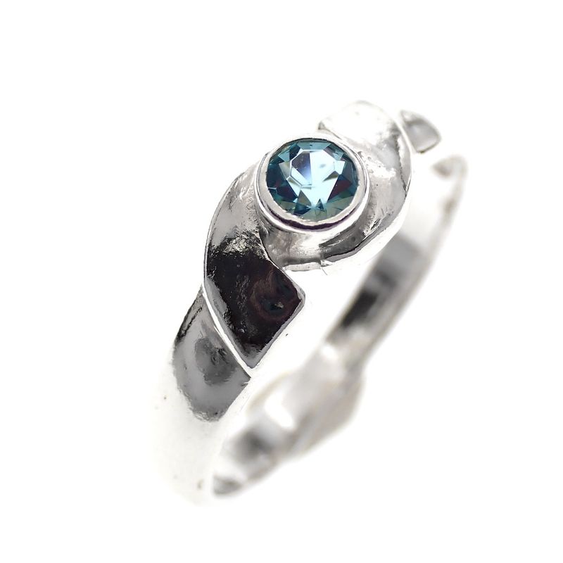 Image 1 of Silver children's ring with blue stone | Girls
