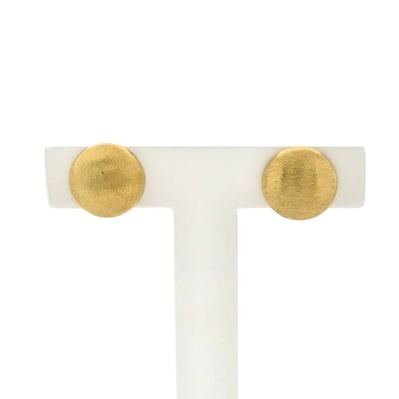 Image 1 of Gold matted stud earrings | Sphere
