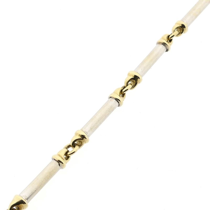 Image 8 of Bicolor Gold Bar Link Bracelet