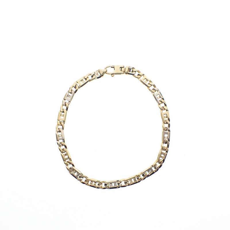 Image 3 of Two-tone gold navy link bracelet | 21.5 cm