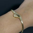 Image 10 of Gold bar link bracelet with zirconia