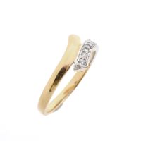 Two-tone gold ring with diamonds | 0.10 ct.