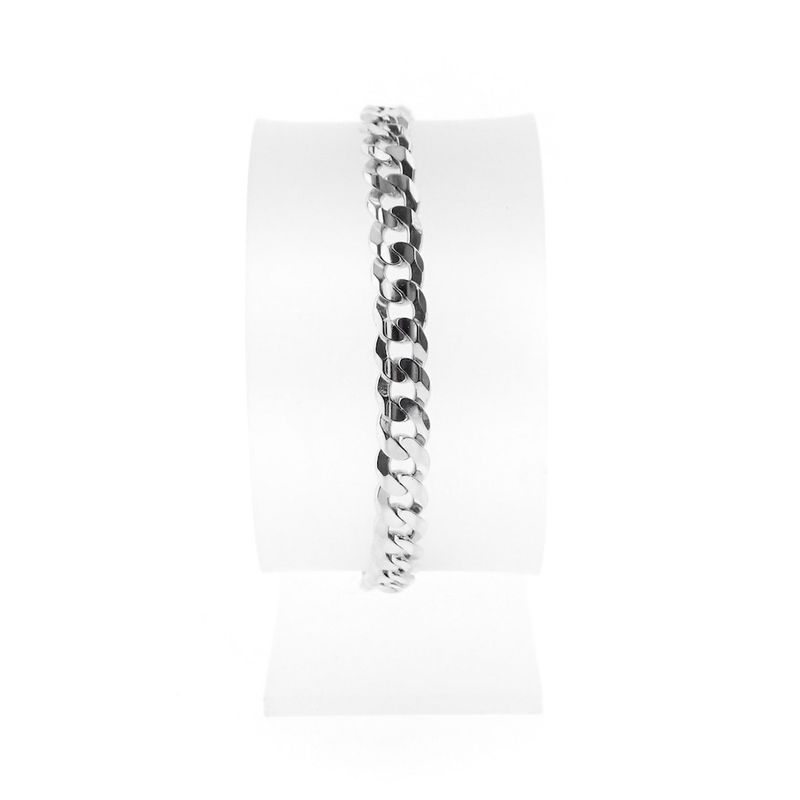 Image 7 of Silver flat gourmet link bracelet | 21 cm