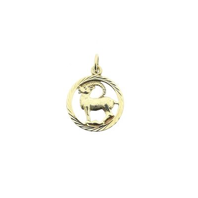 Image 1 of Golden zodiac sign pendant Capricorn
