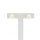 Image 1 of Gold stud earrings with cultured pearl