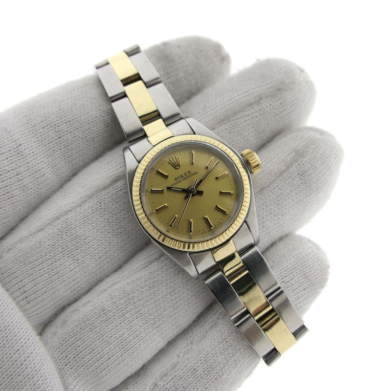 Image 5 of Rolex Oyster Perpetual 6719; Vintage gold/steel ladies' watch