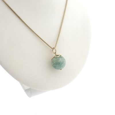 Image 2 of Golden ball pendant with jade
