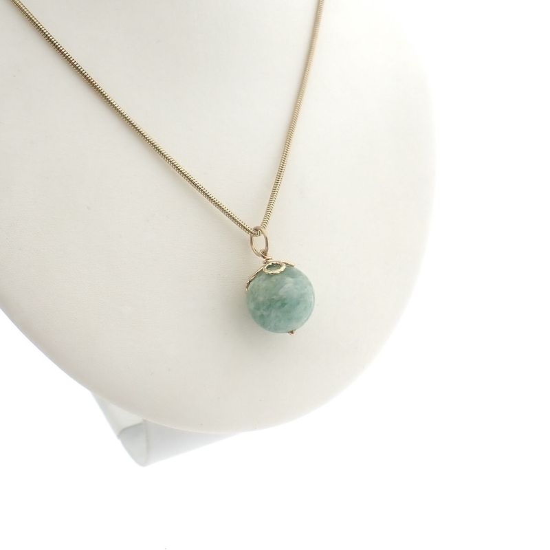 Image 2 of Golden ball pendant with jade