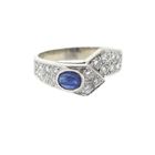 Image 4 of White gold ring with sapphire and diamonds 0.61 ct.