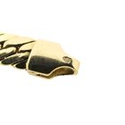 Image 8 of Gold flat gourmet link necklace with synthetic sapphire and zirconia