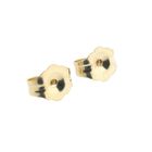 Image 6 of Gold stud earrings with synthetic purple gemstone