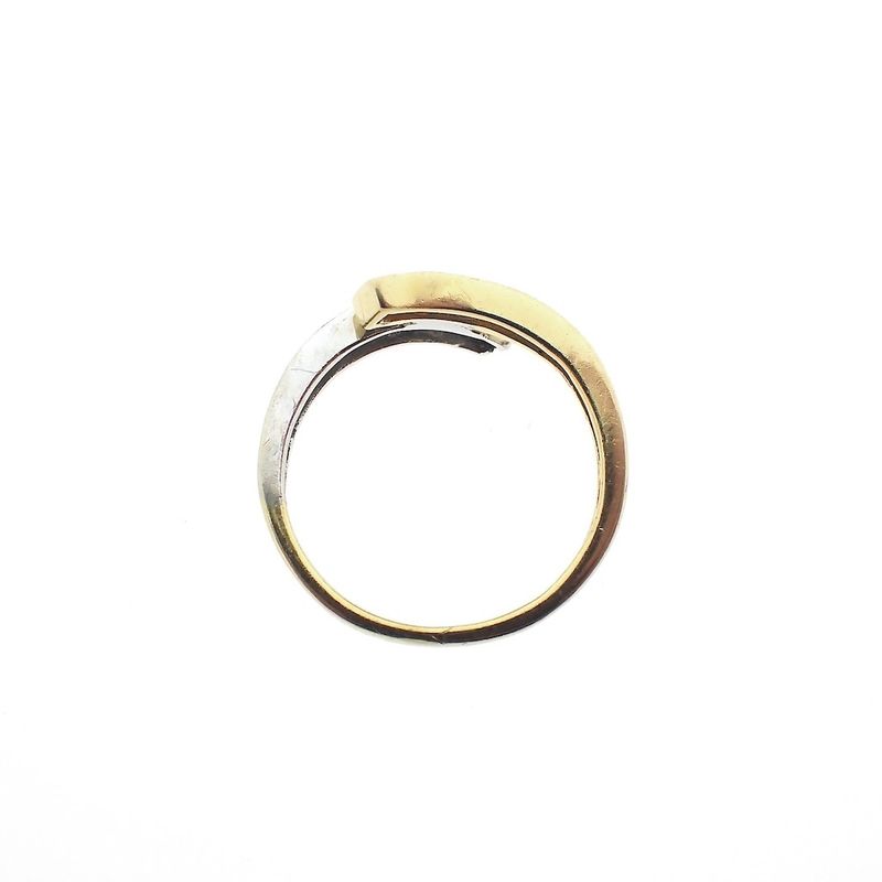 Image 7 of Two-tone gold ring with diamonds; Toi et moi