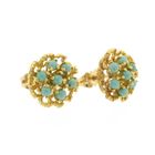 Image 4 of 18 ct. Gold stud earrings with turquoise