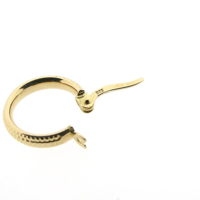 Image 7 of Gold textured earrings | Ø 13.5 mm